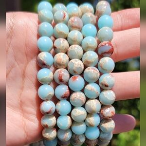 NEW 8MM SHOUSHAN AGATE STRETCH BRACELETS